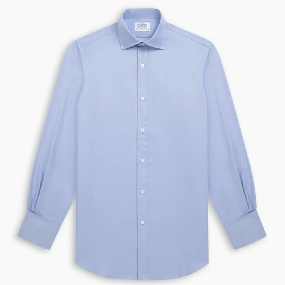 TM Lewin Blue Long Sleeve Button Down Dress Shirt